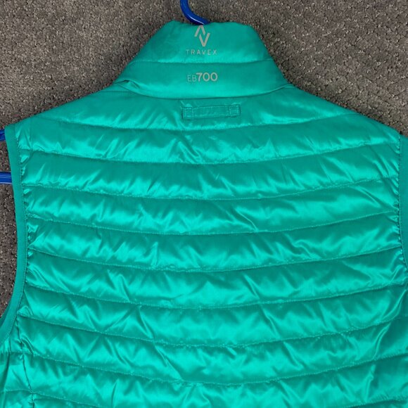 Eddie Bauer EB700 Travex Down Vest Women's XS Packable Aqua Teal Green Full Zip - Picture 6 of 15